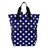 Polka Dot Diaper Bag Backpack for Women Men Large Capacity Baby Changing Totes with Three Pockets Multifunction Diaper Bag Tote for Picnicking