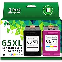 TEINO Remanufactured Ink Cartridge Replacement for HP 65 65XL 65 XL use with HP Envy 5055 5052 5058 DeskJet 3755 2655 3752 3720 3722 3723 3758 2652 2622 2624 Printer (Black Tri-Color, Combo Pack)