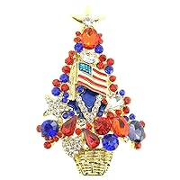 American Fourth of July Flag Patriotic Tree Pin Brooch