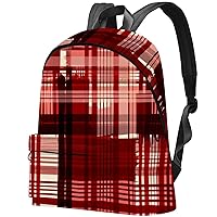 Travel Backpacks for Women,Mens Backpack,Christmas Red Black Plaid,Backpack