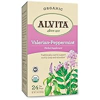 Alvita Tea, Organic Valerian Peppermint, 24 Count