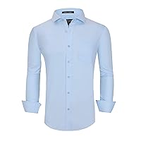 Alex Vando Mens Dress Shirts Wrinkle Free Regular Fit Stretch Rayon Button Down Shirt
