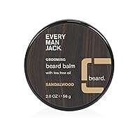 Beard Balm - Subtle Sandalwood Fragrance - Moisturizes, Protects, and Strengthens Your Beard - Naturally Derived with Tea Tree Oil, Shea Butter, and Jojoba - 2.0 - Fluid Ounces