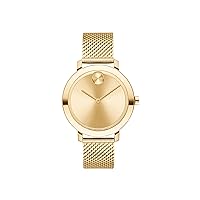 Movado Women's Bold Evolution Swiss Quartz Watch with Stainless Steel Mesh Bracelet, Yellow Gold (Model: 3600814)