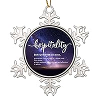 Hospitality Definition - Hospitality Christmas Ornament - Snowflake Christmas Ornament - Words with Definition Christmas Ornaments Funny Noun Definition Metal Ornament Xmas Tree Decor