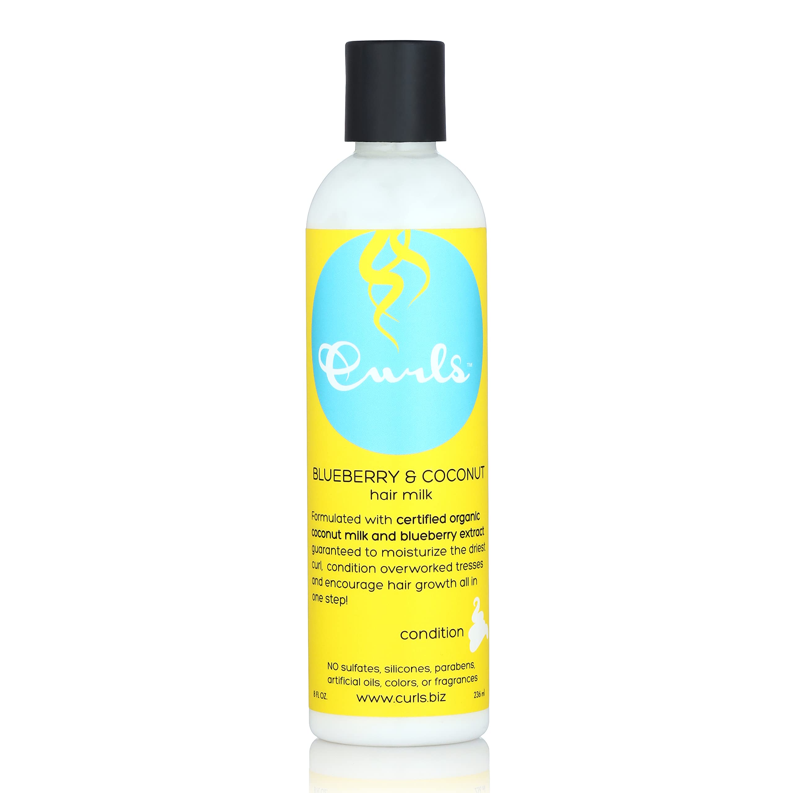 Curls Blueberry Bliss Blueberry & Coconut Hair Milk - Leave In Conditioner and Styler - Moisturizes Curly and Coily Hair - 8 Fl Oz