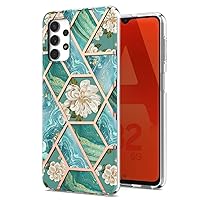IVY Galaxy A32 5G [Marble & Flowers Series] Case for Samsung Galaxy A32 5G Case - Green