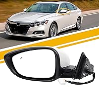 Left Driver Side Door Mirror Compatible with Honda Accord Sport Hybrid EX 2018-2022 Power | Heated | Blind Spot Detection | 76258-TVA-A22 HO1321328, Side View Mirror (7Pins-White)