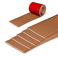 4x36in Anti Slip Stair Treads (5-Pack) - Waterproof Outdoor/Indoor Heavy Duty Non-Skid Tape for Stairs - Adhesive Rubber Grip Strips for Steps & Ramps - Brown