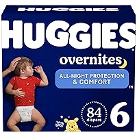 Huggies Size 6 Overnites Baby Diapers: Overnight Diapers, Size 6 (35+ lbs), 84 Ct (2 Packs of 42)