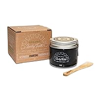 Zero Waste Glass jar Charcoal Toothpaste Xtra Whitening Toothpaste - by Lucky Teeth - All Natural, Organic, Remineralizing and Fortifying (2 oz Glass)