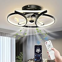 Ceiling Fan with Lighting with App and Remote Control, LED Dimmable Mute Ceiling Light Fan, 6 Windhastighet, Timer, Smart Fan Light for Living Room, Bedroom, Children's and Dining Room - Diameter 50