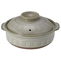 Ginpo Touki 21061 Banko Ware Ginpo Earthenware (Deep Pot) No. 6 for 1 Person Hanamishima, Heat Retention, Made in Japan