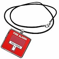 3dRose Red Fake Fire Alarm Novelty Printed Funny Firefighter... - Necklace With Pendant (ncl-372791)