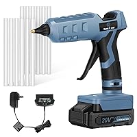 20V 1.5Ah Li-ion Battery Powered Hot Glue Gun Full Size with 12 PCS Glue Sticks, Rechargeable Cordless Glue Gun with Charger for DIY Projects, Arts, Crafts & Home Quick Repairs