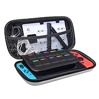 Case for Nintendo Switch Travel Carrying Protective Storage Bag with 10 Game Holder for Nintendo Switch (Gray)