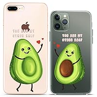 Matching Couple Cases Compatible for iPhone 15 14 13 12 11 Pro Max Mini Xs 6s 8 Plus 7 Xr 10 SE 5 Flexible Friends Fruit Print Design Slim fit You are My Other Half Clear Cover Avocado Cute