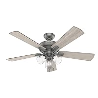 Hunter Fan Company 51019 Crestfield Indoor Ceiling Fan with LED Light and Pull Chain Control, 52