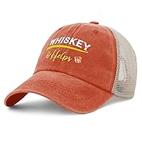 Whiskey Helps Hat Women Funny Beer Cap for Men AllBlack Ball Caps Fashion for Pilots