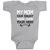 Threadrock Baby Girls' My Mom Can Squat More Than Your Mom Infant Bodysuit