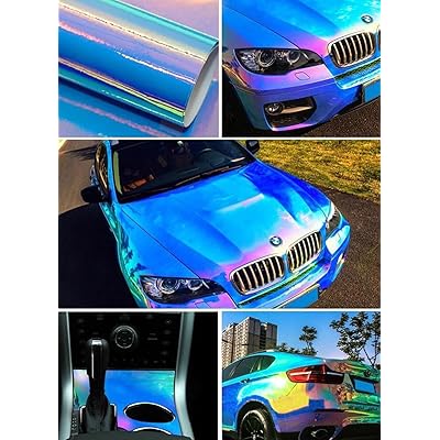 ASENDIWAY Holographic Rainbow Chrome Car Adhesive Vinyl Wrap Gloss Decal  Sticker Film Sheet Air Bubble Free DIY Vinyl