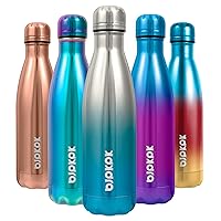 BJPKPK Insulated Water Bottles -17oz/500ml -Stainless Steel Water bottles, Sports water bottles Keep cold for 24 Hours and hot for 12 Hours,Blue Lagoon