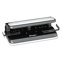 Swingline 2-7 Hole Punch, Adjustable, Heavy Duty Hole Puncher, Easy Touch, 32 Sheet Punch Capacity, Black/Gray (74300)