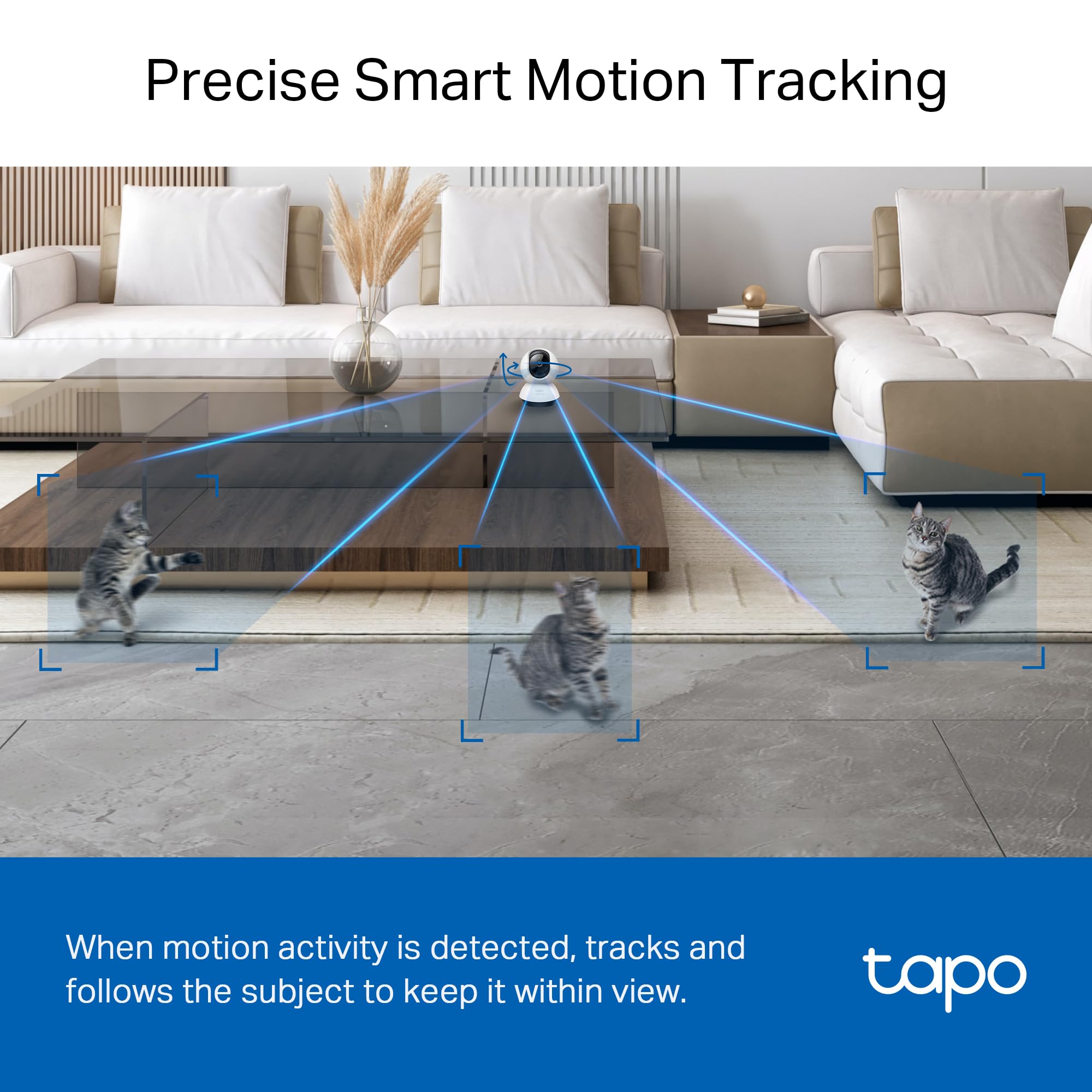 TP-Link Tapo 2K QHD Pan/Tilt Security Camera for Pet Camera, Baby Monitor, Motion Detection, Motion Tracking, 2-Way Audio, Night Vision, Cloud &SD Card Storage, Works w/Alexa & Google Home(Tapo C220)