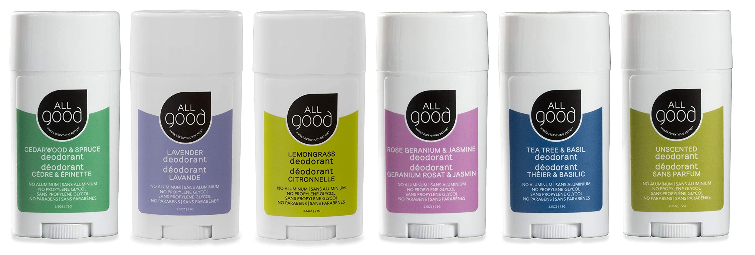 All Good Aluminum Free Deodorant Stick - Natural Deodorant w/Shea Butter & Aloe Vera, Bio-Active Formula, Vegan, Underarm Odor Protection for Men & Women (Rose Geranium & Jasmine)