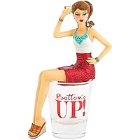 Hiccup by H2Z Bottom's Up Girl in Shot Glass, 5-3/4-Inch High