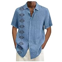 Hawaiian Shirt for Men, Summer Beach Casual Short Sleeve Button Down Shirts Vocation Tropical Printed Clothing