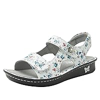 Alegria Women Vallie - Timeless Comfort, Arch Support and Travel Style - Women's Casual Sport Slide for Everyday Elegance - Lightweight Ankle Strap Leather Sandal
