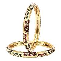 Girls Fashion Style Gold Plated Indian Bangle Bracelet Partywear Jewelry
