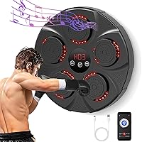 Music Boxing Machine, Wall Mounted Smart Bluetooth Music Boxing Trainer LCD Digital Display Height Adjustable, Boxing Music Workout Machine with LED Light, for Home Indoor Gym