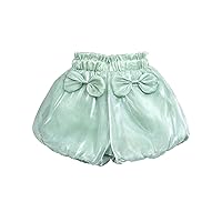 ACSUSS Infant Toddler Breathable Cute Bloomers Bowknots Smocked Waistband Diaper Cover