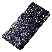 LOFIRY- Wallet Cover for iPhone 15 Pro Max/15 Plus/15 Pro/15, Luxury Cowhide Leather Cover Folio Magnetic Protection Case (15Plus,Blue)