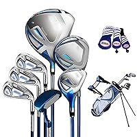 New Golf Sets Junior Complete Golf Club Set 7 Piece with Golf Stand Bag - Golf Club Set for Kids Boys Girls Right Hand - Includes Fairway Wood, Irons, Putter, Head Cover, Golf Stand Bag (Size : L (15