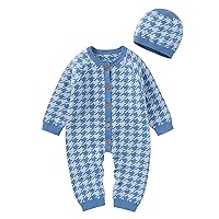 Toddler Boys Sweater Knitted Outfits Hat Set Boy Baby Girl Jumpsuit Cotton Sweater Romper Boys Boys 12 14…