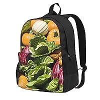 Various Vegetables Backpack Printing Lightweight Casual Backpack Shoulder Bags Large Capacity Laptop Backpack