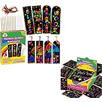 ZMLM Scratch Paper Art Gift Christmas for Kids: Magic Rainbow DIY Bookmark Art Craft Paper Bookmark Gift Tag Party Favor Pack Activity Bulk Making Kit for Boys Girls Birthday Game