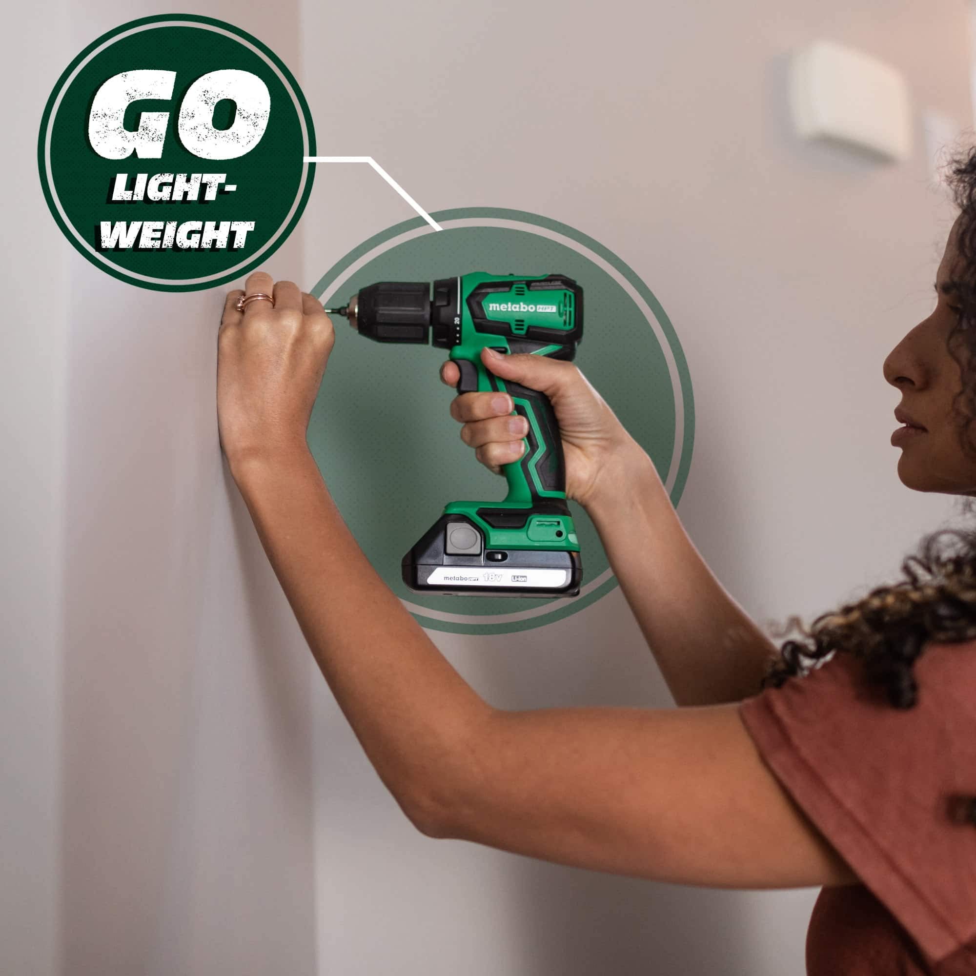 Metabo HPT Cordless Drill | 18V | Sub-Compact | Brushless Motor | Lithium-Ion Batteries | Lifetime Tool Warranty | DS18DDX