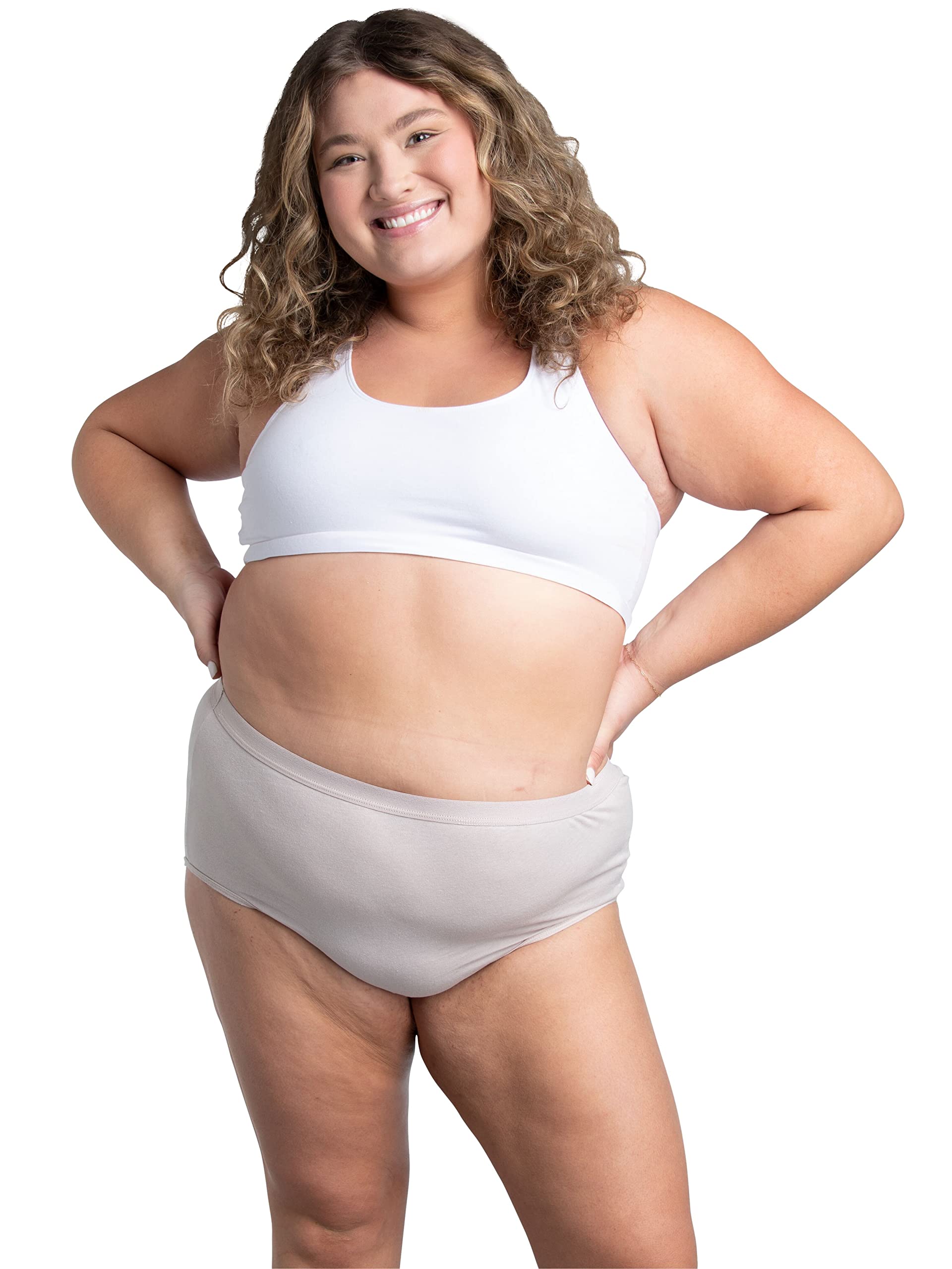 Fruit of the Loom Women's Eversoft Cotton Brief Underwear, Tag Free & Breathable, Available in Plus Size