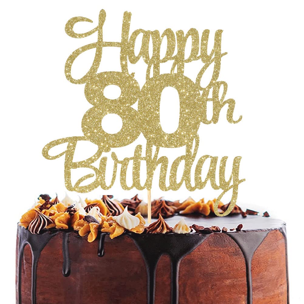 Mua Happy 80th Birthday Cake Topper - 80th Anniversary Cake Topper ...
