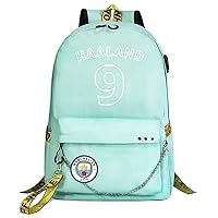 Erling Haaland Bookbag with USB Charging Port-Durable Graphic Knapsack Soccer Stars Daypacks for Teens