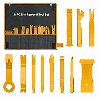 GOOACC 11PCS Auto Trim Removal Tool Kit No-Scratch Tool Kit for Car Audio Dash Window Molding Fastener Remover Tool Kit-Yellow