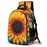 LGBT Sunflower Travel Laptop Backpack for Men Women Durable 16.5 Inch Daypack Fashion Work Bag