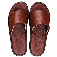 flip flop,Summer Leather Shoes Open Toe Sandals Couple Slippers for Men Home Indoor Bathroom Hotel Slides