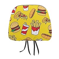 Fast Foods Universal Headrest Covers for Cars Breathable Headrest Decor Protector Fit All Car/Truck