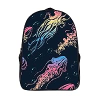 Beautiful Jellyfish 16 Inch Backpack Business Laptop Backpack Double Shoulder Backpack Carry on Backpack for Hiking Travel Work