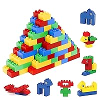 Brickyard Building Blocks 177 Pieces Large Building Block Toys for Children Ages 1.5-5, Bulk Block Set, Compatible with Duplo (177 pcs)